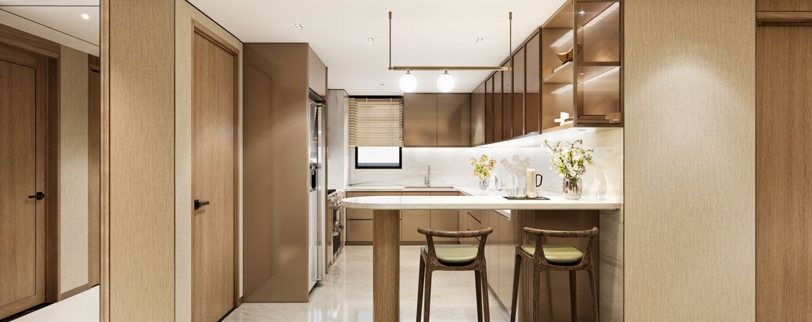 Brigade Stellaris – dining area and kitchen (indicative interior)