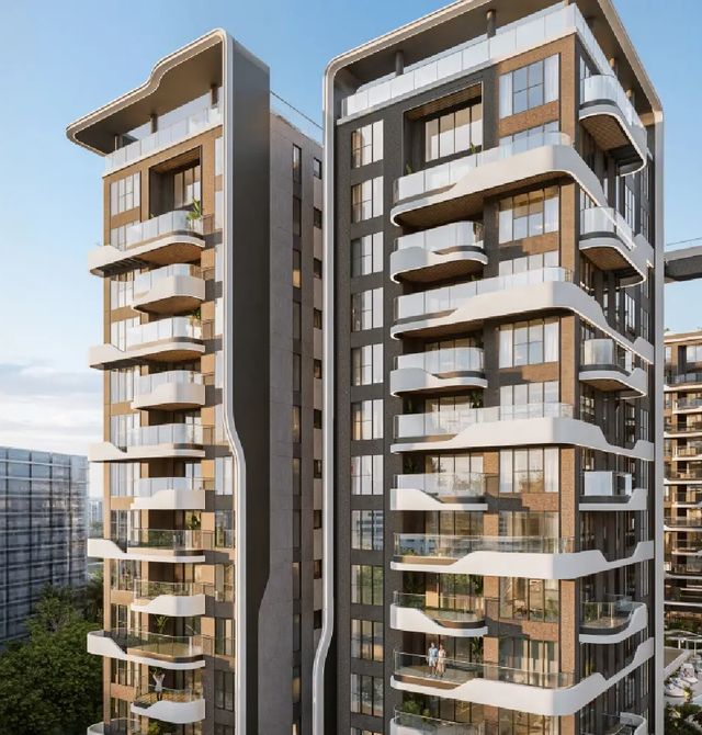 Brigade Stellaris towers with deep balconies and sky bridge (artist's impression)